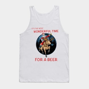 It's the most wonderful time for a beer Santa Claus Christmas Tank Top